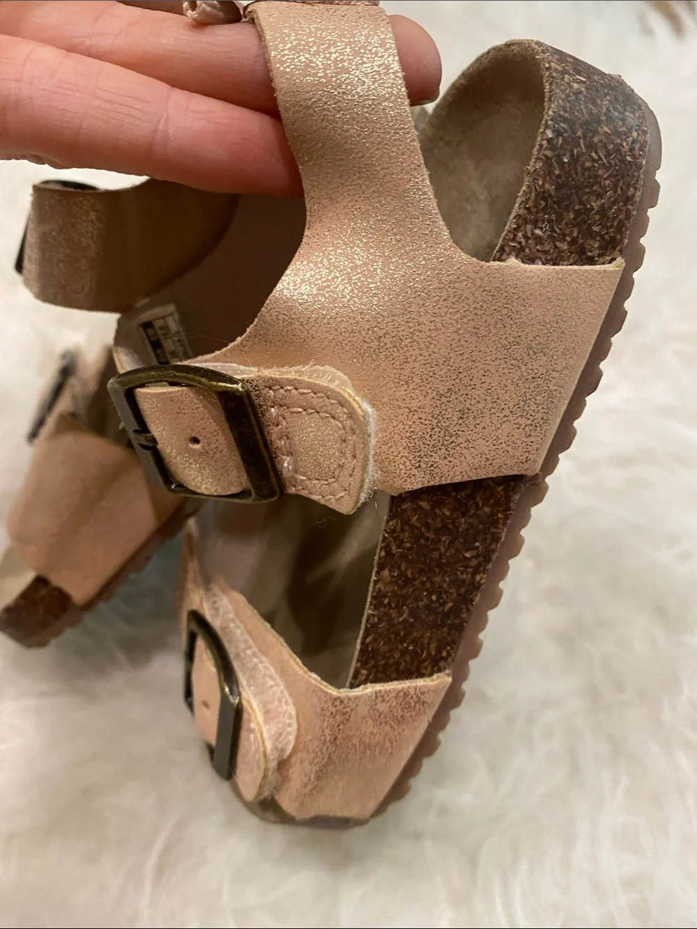 Carter's Metallic Rose Gold Double-Buckle Toddler Sandals
